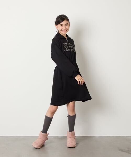 a.v.v / アー・ヴェ・ヴェ ロング・マキシ丈ワンピース | [130-160]ハーフジップロゴトレーナーワンピース | 詳細20