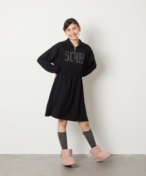 a.v.v / アー・ヴェ・ヴェ ロング・マキシ丈ワンピース | [130-160]ハーフジップロゴトレーナーワンピース | 詳細21