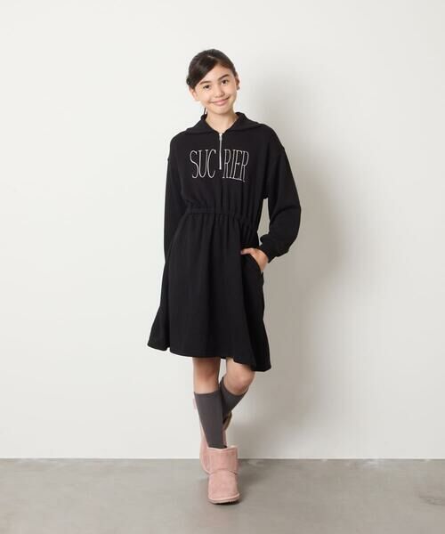 a.v.v / アー・ヴェ・ヴェ ロング・マキシ丈ワンピース | [130-160]ハーフジップロゴトレーナーワンピース | 詳細23