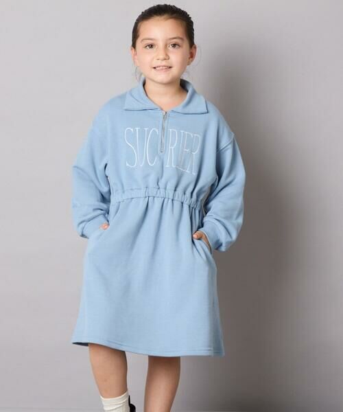 a.v.v / アー・ヴェ・ヴェ ロング・マキシ丈ワンピース | [130-160]ハーフジップロゴトレーナーワンピース | 詳細4