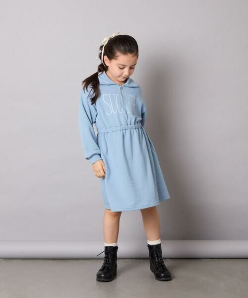 a.v.v / アー・ヴェ・ヴェ ロング・マキシ丈ワンピース | [130-160]ハーフジップロゴトレーナーワンピース | 詳細5