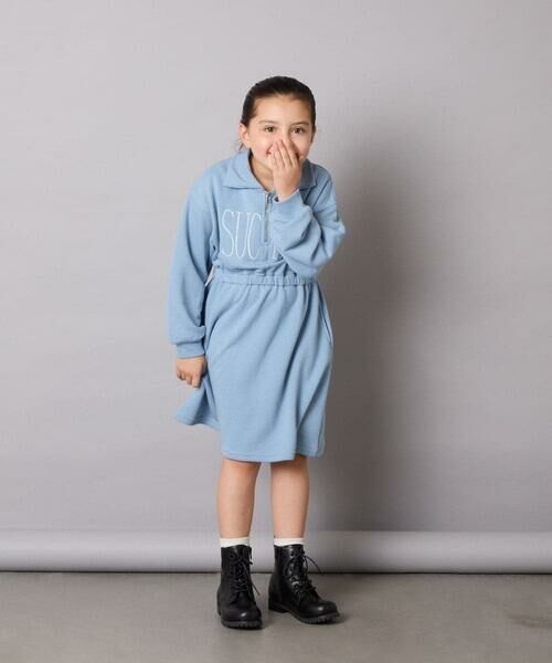 a.v.v / アー・ヴェ・ヴェ ロング・マキシ丈ワンピース | [130-160]ハーフジップロゴトレーナーワンピース | 詳細6