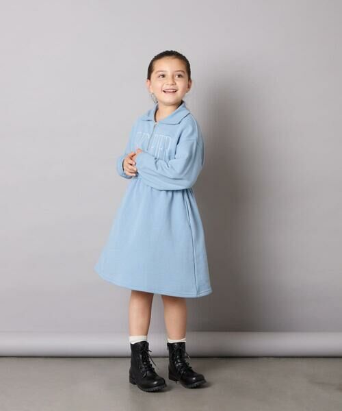 a.v.v / アー・ヴェ・ヴェ ロング・マキシ丈ワンピース | [130-160]ハーフジップロゴトレーナーワンピース | 詳細7