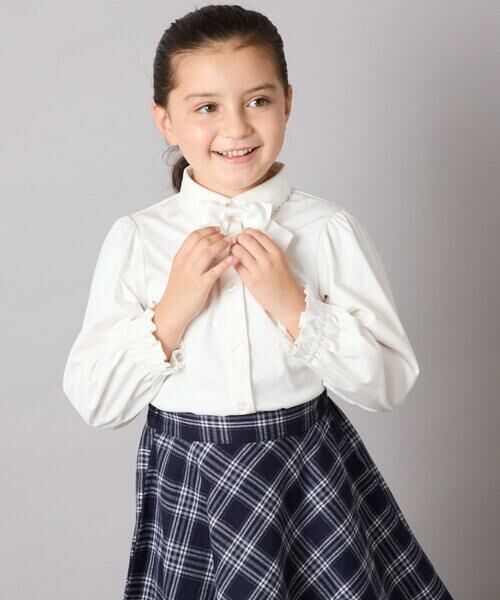 a.v.v / アー・ヴェ・ヴェ シャツ・ブラウス | [110-130]【取り外し可能リボンタイ/きれい見えカットソー素材で着心地が良い】リボン付きカットソーブラウス | 詳細2