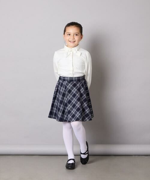 a.v.v / アー・ヴェ・ヴェ シャツ・ブラウス | [110-130]【取り外し可能リボンタイ/きれい見えカットソー素材で着心地が良い】リボン付きカットソーブラウス | 詳細4