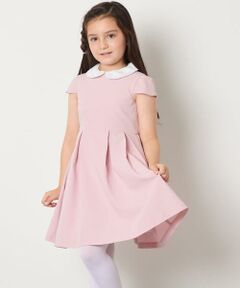 a.v.v / アー・ヴェ・ヴェ ドレス | [110-130]【取り外し可能な襟/発表会/お受験/お食事会】パール調襟付きフレアワンピース