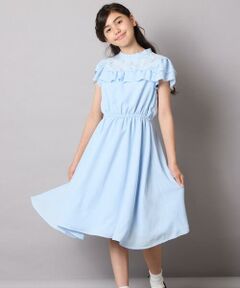 a.v.v / アー・ヴェ・ヴェ ドレス | [140-160]【発表会/結婚式/お食事会/特別なお出掛けシーンに】レース切り替えフリルワンピース