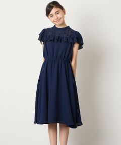 a.v.v / アー・ヴェ・ヴェ ドレス | [140-160]【発表会/結婚式/お食事会/特別なお出掛けシーンに】レース切り替えフリルワンピース