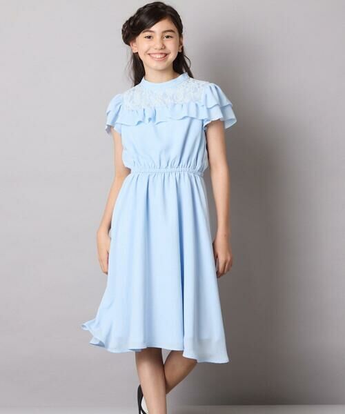 a.v.v / アー・ヴェ・ヴェ ドレス | [140-160]【発表会/結婚式/お食事会/特別なお出掛けシーンに】レース切り替えフリルワンピース | 詳細11