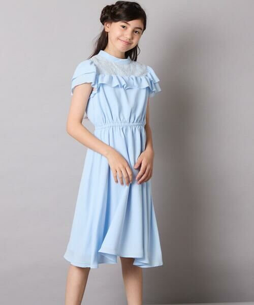 a.v.v / アー・ヴェ・ヴェ ドレス | [140-160]【発表会/結婚式/お食事会/特別なお出掛けシーンに】レース切り替えフリルワンピース | 詳細12