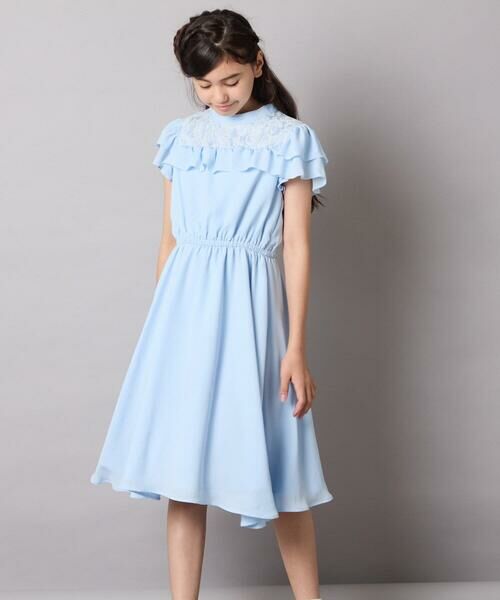 a.v.v / アー・ヴェ・ヴェ ドレス | [140-160]【発表会/結婚式/お食事会/特別なお出掛けシーンに】レース切り替えフリルワンピース | 詳細13