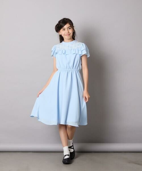 a.v.v / アー・ヴェ・ヴェ ドレス | [140-160]【発表会/結婚式/お食事会/特別なお出掛けシーンに】レース切り替えフリルワンピース | 詳細16