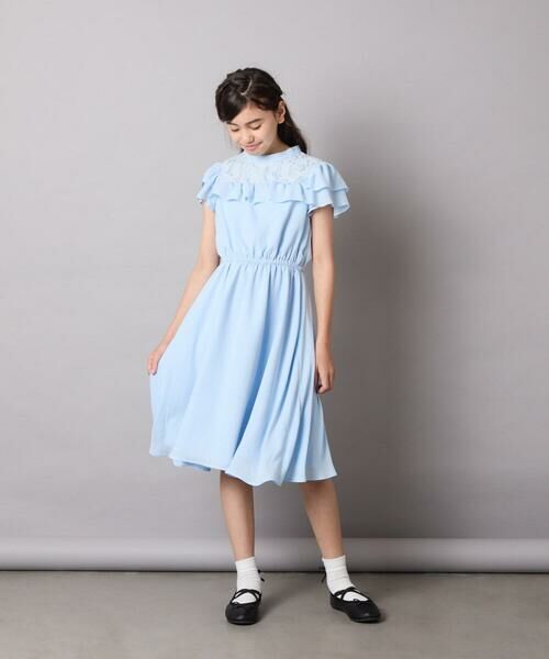 a.v.v / アー・ヴェ・ヴェ ドレス | [140-160]【発表会/結婚式/お食事会/特別なお出掛けシーンに】レース切り替えフリルワンピース | 詳細17