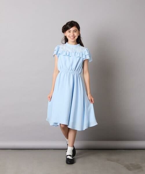 a.v.v / アー・ヴェ・ヴェ ドレス | [140-160]【発表会/結婚式/お食事会/特別なお出掛けシーンに】レース切り替えフリルワンピース | 詳細19
