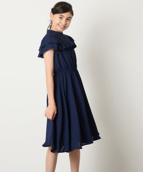 a.v.v / アー・ヴェ・ヴェ ドレス | [140-160]【発表会/結婚式/お食事会/特別なお出掛けシーンに】レース切り替えフリルワンピース | 詳細3