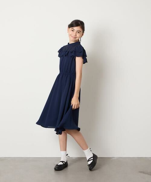 a.v.v / アー・ヴェ・ヴェ ドレス | [140-160]【発表会/結婚式/お食事会/特別なお出掛けシーンに】レース切り替えフリルワンピース | 詳細5