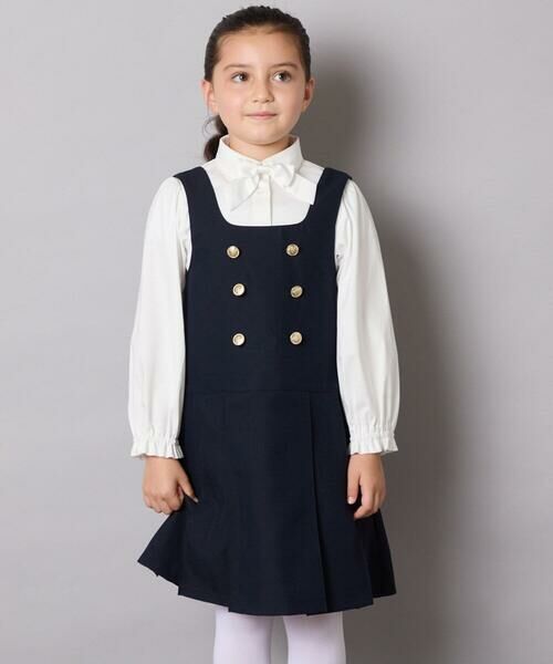 a.v.v / アー・ヴェ・ヴェ ロング・マキシ丈ワンピース | [110-130]【発表会/お受験/式典にも使える/肩紐調節可能】メタルボタンタックプリーツジャンスカ | 詳細1
