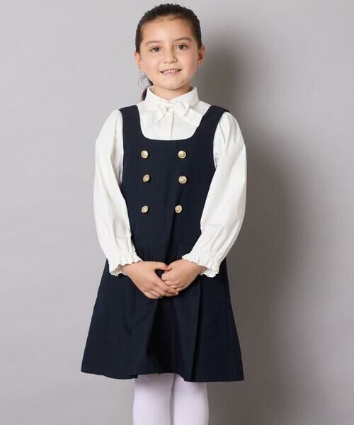 a.v.v / アー・ヴェ・ヴェ ロング・マキシ丈ワンピース | [110-130]【発表会/お受験/式典にも使える/肩紐調節可能】メタルボタンタックプリーツジャンスカ | 詳細2