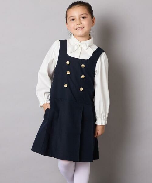 a.v.v / アー・ヴェ・ヴェ ロング・マキシ丈ワンピース | [110-130]【発表会/お受験/式典にも使える/肩紐調節可能】メタルボタンタックプリーツジャンスカ | 詳細3