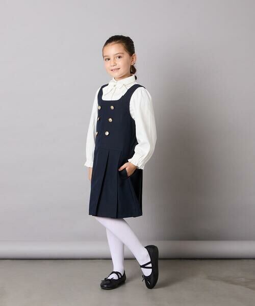 a.v.v / アー・ヴェ・ヴェ ロング・マキシ丈ワンピース | [110-130]【発表会/お受験/式典にも使える/肩紐調節可能】メタルボタンタックプリーツジャンスカ | 詳細6