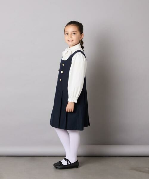 a.v.v / アー・ヴェ・ヴェ ロング・マキシ丈ワンピース | [110-130]【発表会/お受験/式典にも使える/肩紐調節可能】メタルボタンタックプリーツジャンスカ | 詳細7