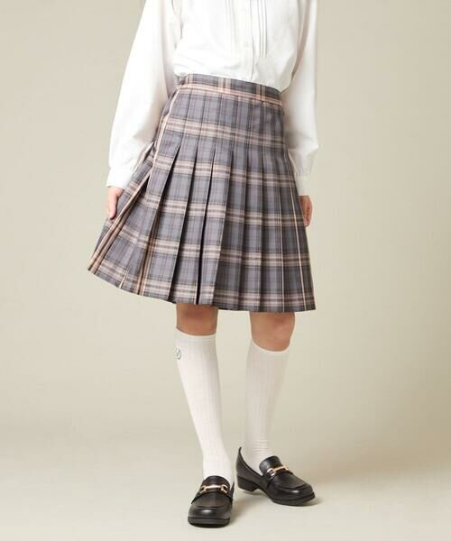 a.v.v / アー・ヴェ・ヴェ ロング・マキシ丈スカート | [150-160]【卒服】ラメチェックプリーツスカート | 詳細1