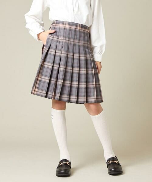 a.v.v / アー・ヴェ・ヴェ ロング・マキシ丈スカート | [150-160]【卒服】ラメチェックプリーツスカート | 詳細2