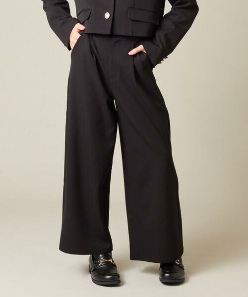 a.v.v/アー・ヴェ・ヴェ [150-160]【卒服】タックワイドパンツ ブラック 150