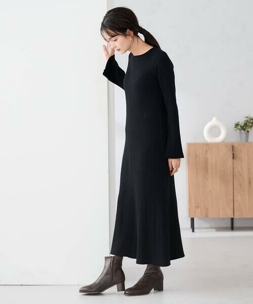 a.v.v / アー・ヴェ・ヴェ ロング・マキシ丈ワンピース | 【2SET】フェザーベスト×フレアニットワンピース | 詳細14