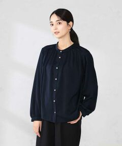 a.v.v / アー・ヴェ・ヴェ シャツ・ブラウス | 【洗える】サテンギャザーブラウス