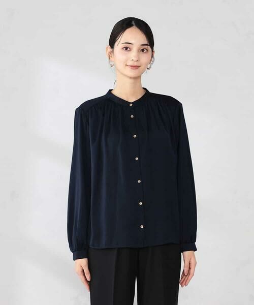 a.v.v / アー・ヴェ・ヴェ シャツ・ブラウス | 【洗える】サテンギャザーブラウス | 詳細12