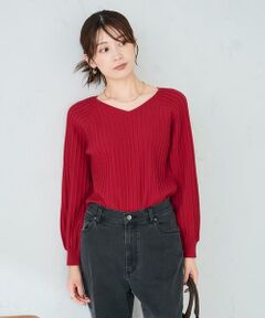 a.v.v / アー・ヴェ・ヴェ ニット・セーター | プリーツライクVネックニット