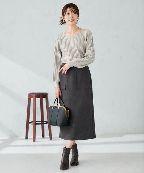 a.v.v / アー・ヴェ・ヴェ ニット・セーター | プリーツライクVネックニット | 詳細10