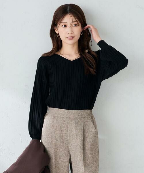 a.v.v / アー・ヴェ・ヴェ ニット・セーター | プリーツライクVネックニット | 詳細12