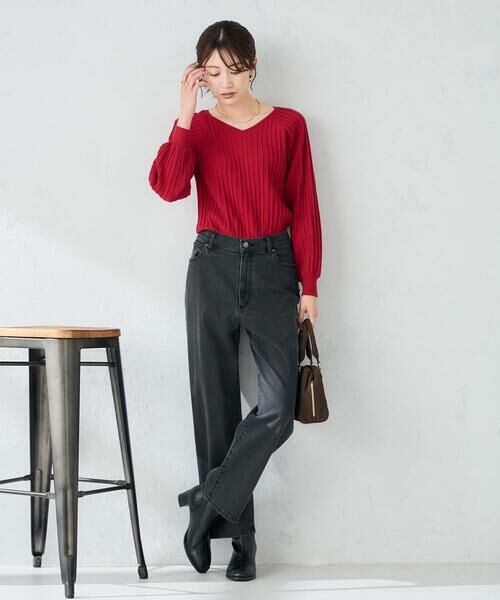 a.v.v / アー・ヴェ・ヴェ ニット・セーター | プリーツライクVネックニット | 詳細3