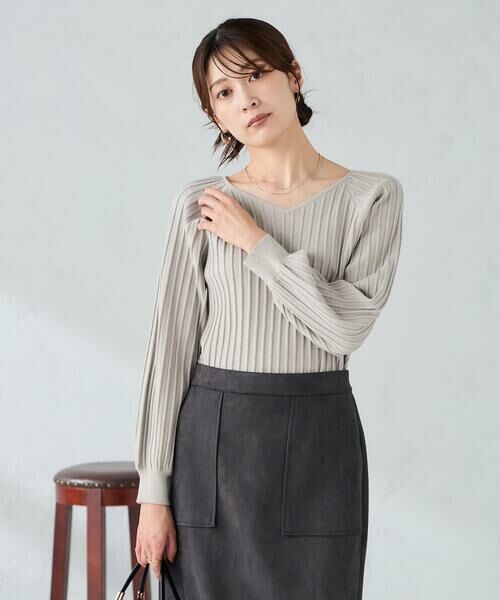 a.v.v / アー・ヴェ・ヴェ ニット・セーター | プリーツライクVネックニット | 詳細6