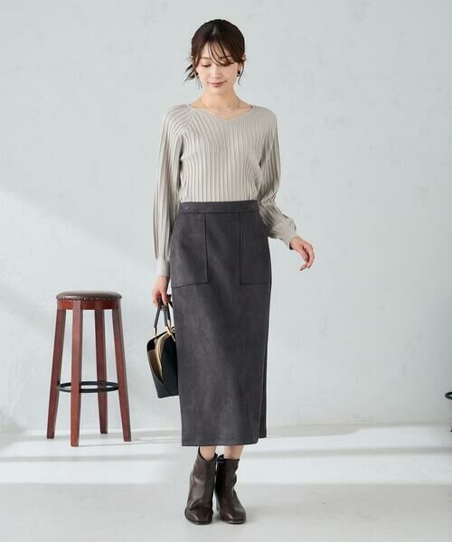 a.v.v / アー・ヴェ・ヴェ ニット・セーター | プリーツライクVネックニット | 詳細9