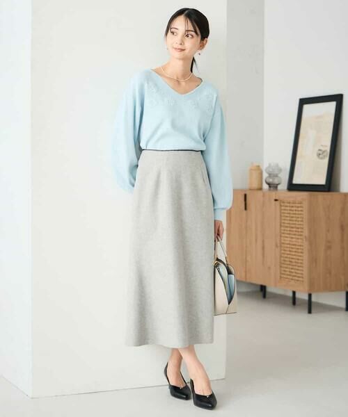 a.v.v / アー・ヴェ・ヴェ ニット・セーター | フラワー刺繍ニットプルオーバー | 詳細3