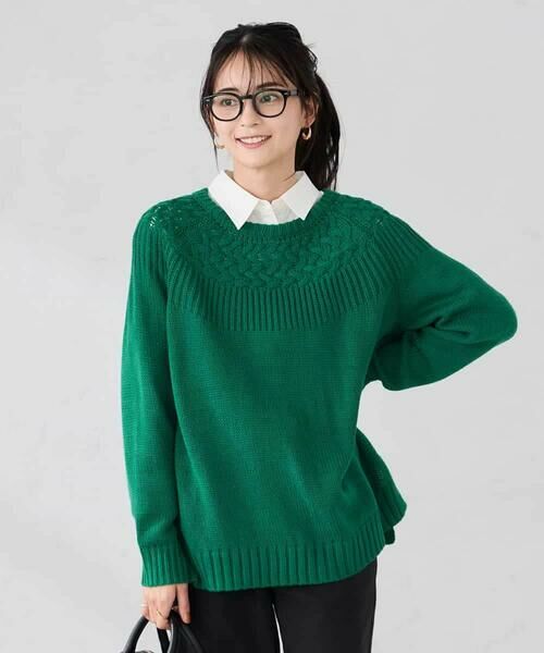 a.v.v / アー・ヴェ・ヴェ ニット・セーター | ケーブル求心風ニット | 詳細1
