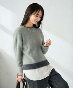 a.v.v / アー・ヴェ・ヴェ ニット・セーター | フェザーヤーンバイカラーニット