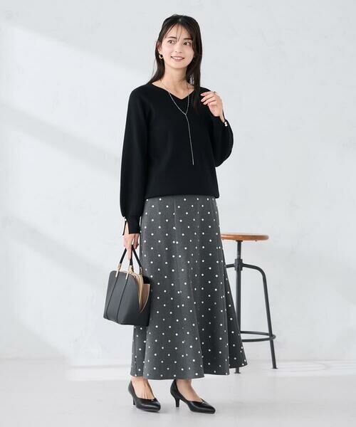 a.v.v / アー・ヴェ・ヴェ ロング・マキシ丈スカート | 箔ドットフレアスカート | 詳細10