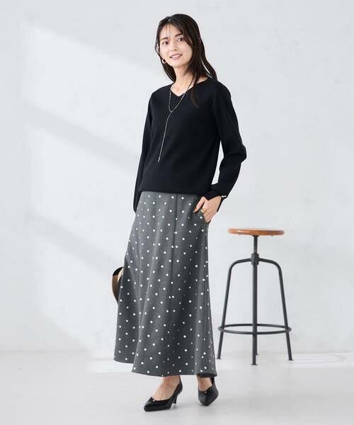 a.v.v / アー・ヴェ・ヴェ ロング・マキシ丈スカート | 箔ドットフレアスカート | 詳細11
