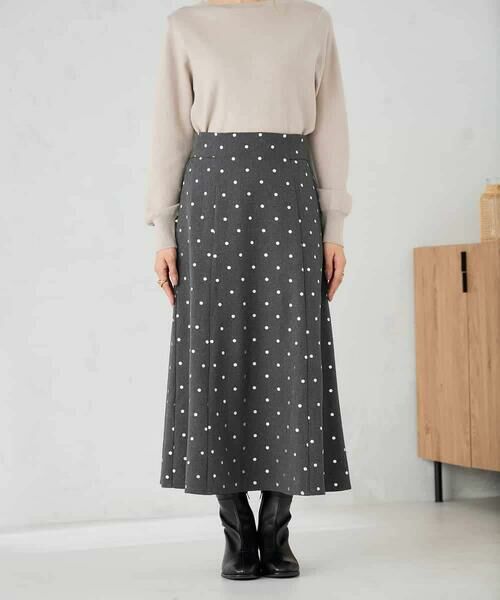 a.v.v / アー・ヴェ・ヴェ ロング・マキシ丈スカート | 箔ドットフレアスカート | 詳細13