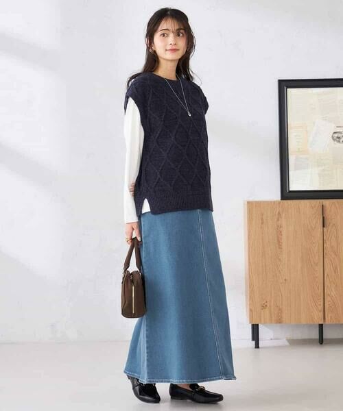 a.v.v / アー・ヴェ・ヴェ ロング・マキシ丈スカート | Aラインデニムスカート | 詳細14