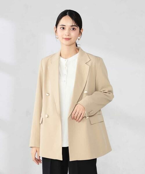 a.v.v / アー・ヴェ・ヴェ その他アウター | 【洗える】ダブルブレストジャケット（ベージュ）