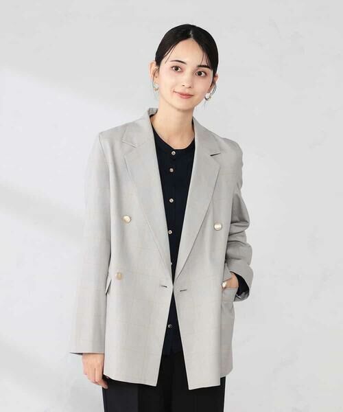 a.v.v / アー・ヴェ・ヴェ その他アウター | 【洗える】ダブルブレストジャケット（ライトグレー）