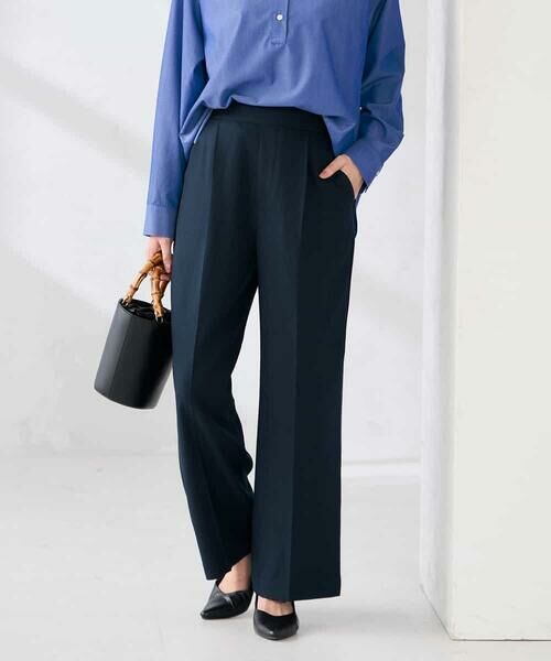 a.v.v / アー・ヴェ・ヴェ その他パンツ | ［支持率NO.1/イージーケア/ストレッチ］スッキリ見えワイドパンツ（ネイビー）