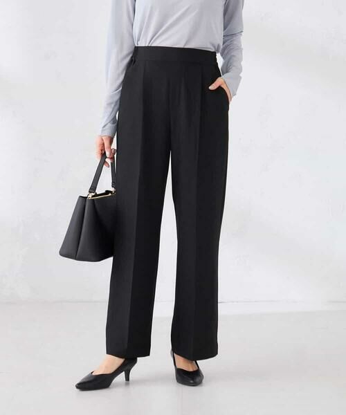a.v.v / アー・ヴェ・ヴェ その他パンツ | ［支持率NO.1/イージーケア/ストレッチ］スッキリ見えワイドパンツ（ブラック）