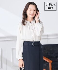 a.v.v / アー・ヴェ・ヴェ シャツ・ブラウス | 【低身長サイズ】【洗える】サテンギャザーブラウス