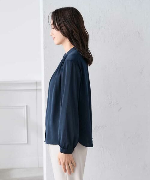 a.v.v / アー・ヴェ・ヴェ シャツ・ブラウス | 【低身長サイズ】【洗える】サテンギャザーブラウス | 詳細23
